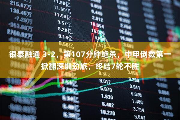 银泰融通 3-2，第107分钟绝杀，中甲倒数第一掀翻深圳劲旅，终结7轮不胜